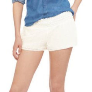NWT White Lined Lace Mini Shorts